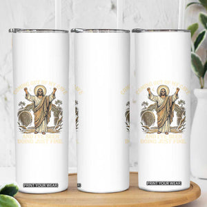 Coming Out Of My Cave Christian Easter Skinny Tumbler Risen Jesus Tomb Scene Inspirational Faith Message Gift TS02 Print Your Wear