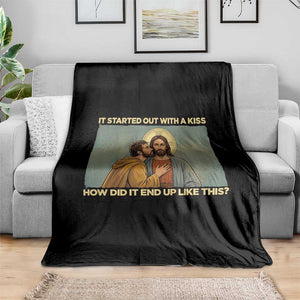 It Started Out With A Kiss Christian Easter Throw Blanket Judas Betrayal Biblical Scene Faith Reflection Gift TS02 Print Your Wear