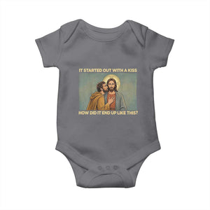 It Started Out With A Kiss Christian Easter Baby Onesie Judas Betrayal Biblical Scene Faith Reflection Gift TS02 Charcoal Print Your Wear