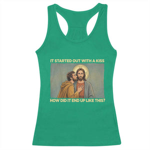 It Started Out With A Kiss Christian Easter Racerback Tank Top Judas Betrayal Biblical Scene Faith Reflection Gift TS02 Irish Green Print Your Wear
