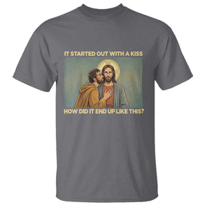 It Started Out With A Kiss Christian Easter T Shirt Judas Betrayal Biblical Scene Faith Reflection Gift TS02 Charcoal Print Your Wear