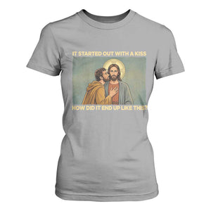 It Started Out With A Kiss Christian Easter T Shirt For Women Judas Betrayal Biblical Scene Faith Reflection Gift TS02 Sport Gray Print Your Wear
