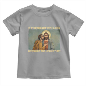 It Started Out With A Kiss Christian Easter Toddler T Shirt Judas Betrayal Biblical Scene Faith Reflection Gift TS02 Sport Gray Print Your Wear