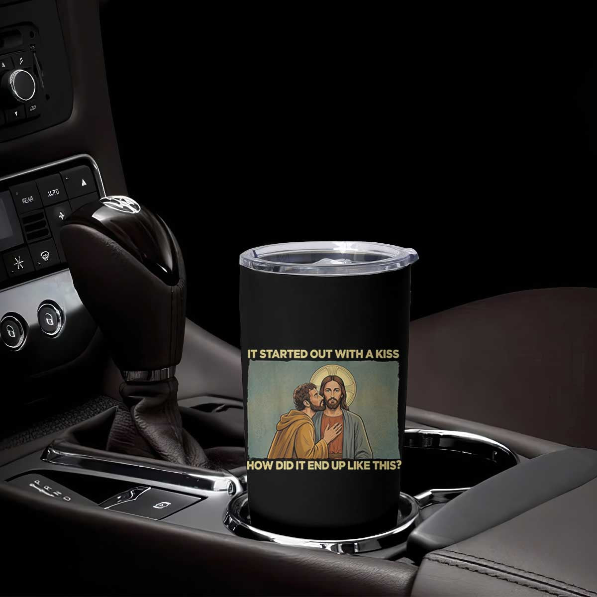 It Started Out With A Kiss Christian Easter Tumbler Cup Judas Betrayal Biblical Scene Faith Reflection Gift TS02 Print Your Wear