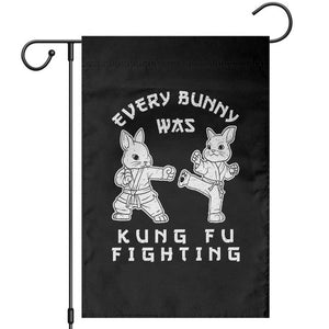 Funny Easter Rabbit Martial Arts Garden Flag Every Bunny Was Kung Fu Fighting Cute Bunny Humor Gift TS02 Black Print Your Wear