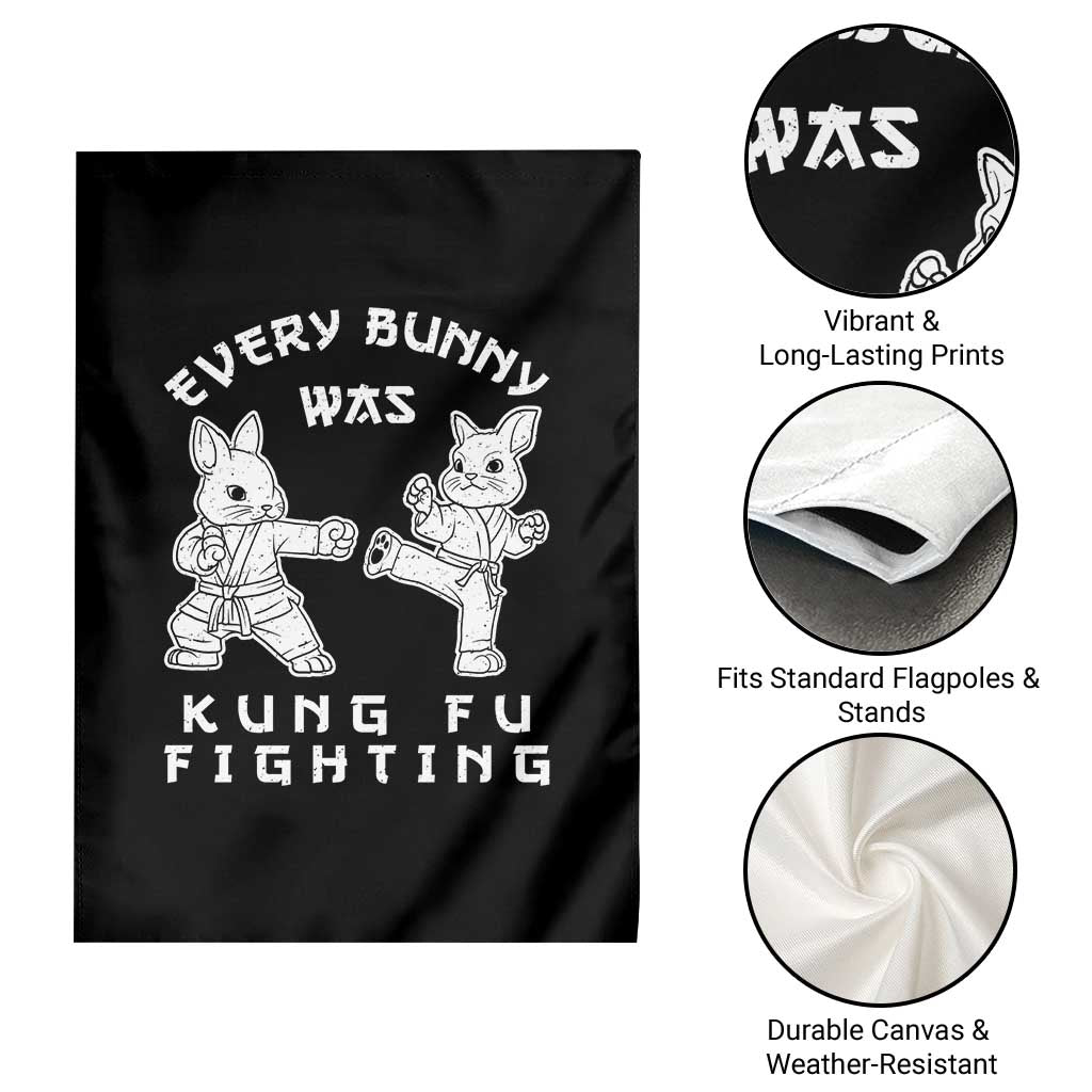 Funny Easter Rabbit Martial Arts Garden Flag Every Bunny Was Kung Fu Fighting Cute Bunny Humor Gift TS02 Print Your Wear