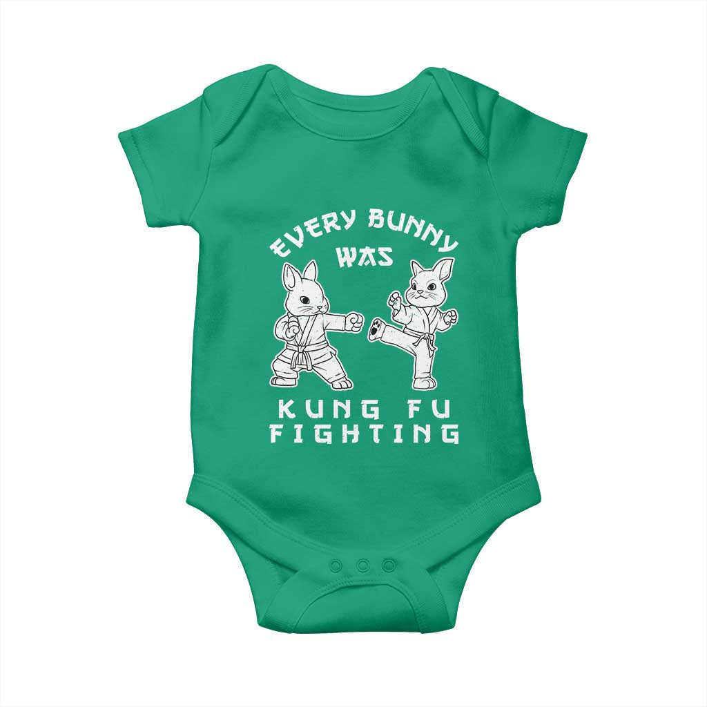 Funny Easter Rabbit Martial Arts Baby Onesie Every Bunny Was Kung Fu Fighting Cute Bunny Humor Gift TS02 Irish Green Print Your Wear