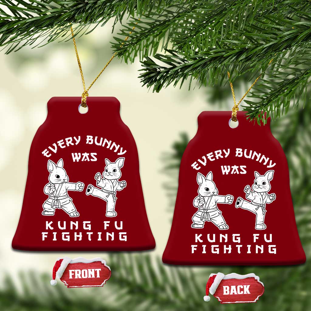 Funny Easter Rabbit Martial Arts Ceramic Ornament Every Bunny Was Kung Fu Fighting Cute Bunny Humor Gift TS02 Print Your Wear