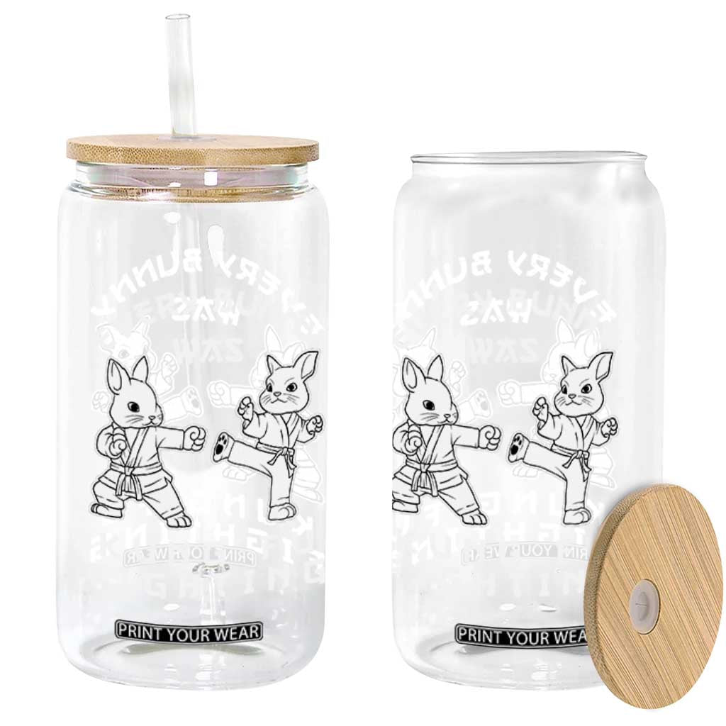 Funny Easter Rabbit Martial Arts Glass Can Every Bunny Was Kung Fu Fighting Cute Bunny Humor Gift TS02 Print Your Wear