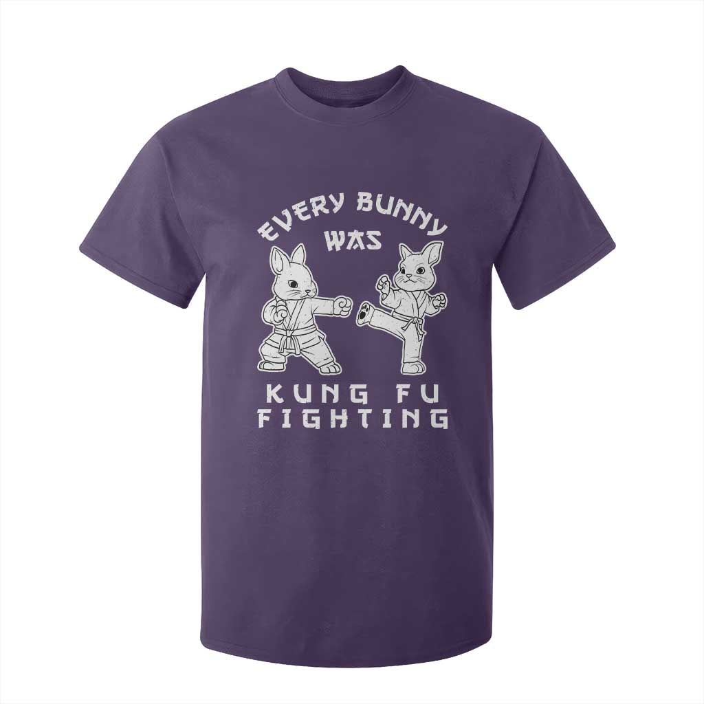 Funny Easter Rabbit Martial Arts T Shirt For Kid Every Bunny Was Kung Fu Fighting Cute Bunny Humor Gift TS02 Purple Print Your Wear