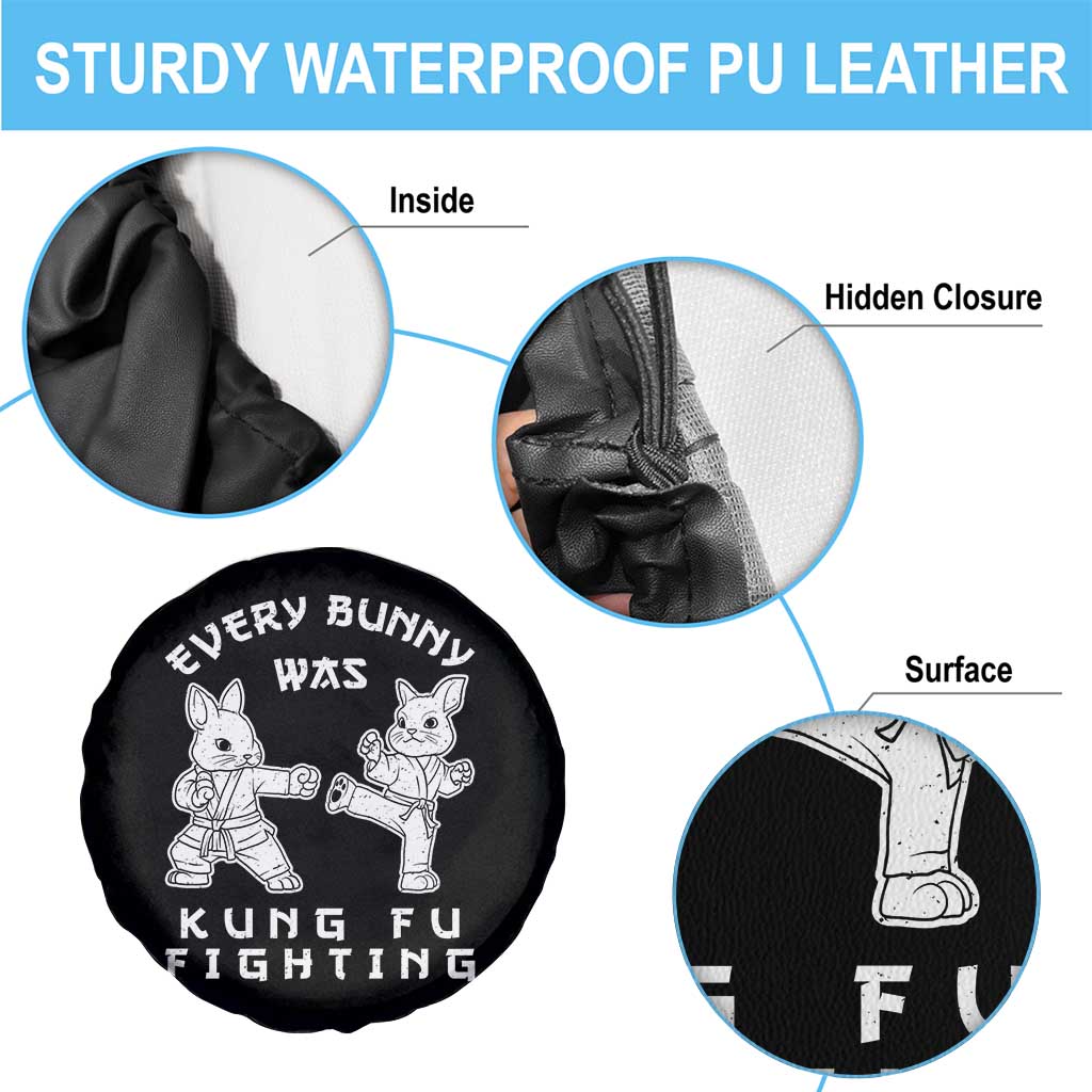 Funny Easter Rabbit Martial Arts Spare Tire Cover Every Bunny Was Kung Fu Fighting Cute Bunny Humor Gift TS02 Print Your Wear
