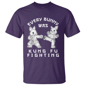 Funny Easter Rabbit Martial Arts T Shirt Every Bunny Was Kung Fu Fighting Cute Bunny Humor Gift TS02 Purple Print Your Wear