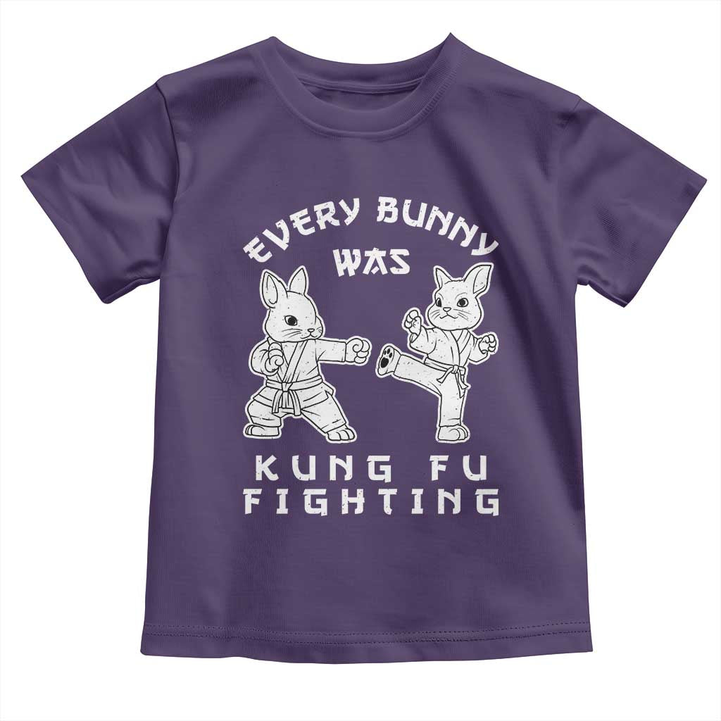 Funny Easter Rabbit Martial Arts Toddler T Shirt Every Bunny Was Kung Fu Fighting Cute Bunny Humor Gift TS02 Purple Print Your Wear