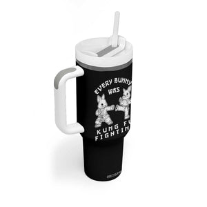 Funny Easter Rabbit Martial Arts Tumbler With Handle Every Bunny Was Kung Fu Fighting Cute Bunny Humor Gift TS02 Print Your Wear
