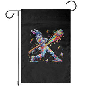 Cool Easter Bunny Baseball Player Neon Paint Splash Graphic Garden Flag Funny Rabbit Sports with Egg Bat Hit Gift TS02 Black Print Your Wear