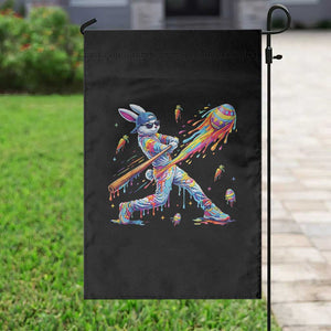 Cool Easter Bunny Baseball Player Neon Paint Splash Graphic Garden Flag Funny Rabbit Sports with Egg Bat Hit Gift TS02 Print Your Wear