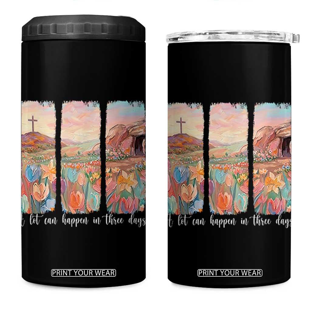 A Lot Can Happen In Three Days Christian Easter 4 in 1 Can Cooler Tumbler Empty Tomb Cross Landscape Faith Inspirational Gift TS02 One Size: 16 oz Black Print Your Wear