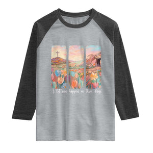 A Lot Can Happen In Three Days Christian Easter Raglan Shirt Empty Tomb Cross Landscape Faith Inspirational Gift TS02 Heather Gray Heather Charcoal Print Your Wear