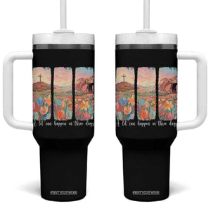 A Lot Can Happen In Three Days Christian Easter Tumbler With Handle Empty Tomb Cross Landscape Faith Inspirational Gift TS02 One Size: 40 oz Black Print Your Wear