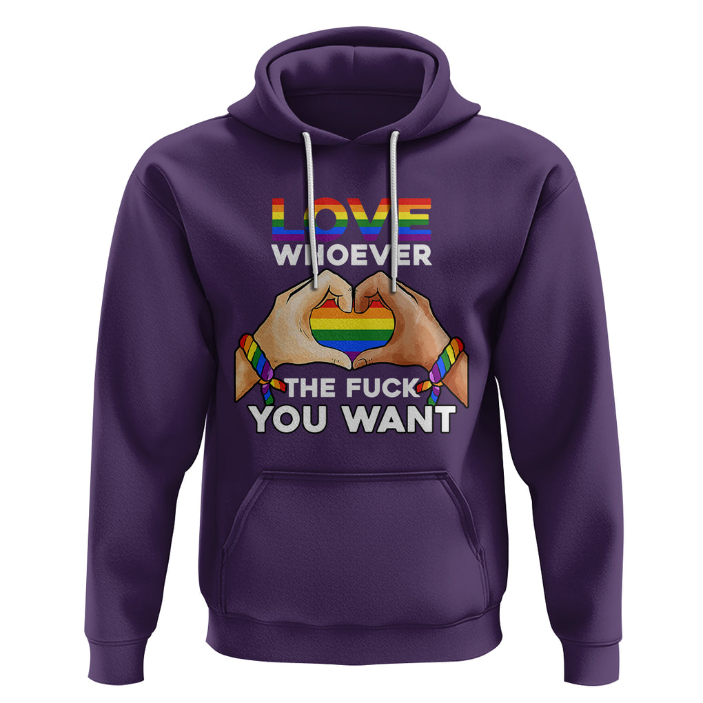Gay Pride Hoodie Love Whoever The F You Want LGBTQ Rainbow LGBT Pride History Month TS02 Purple Printyourwear