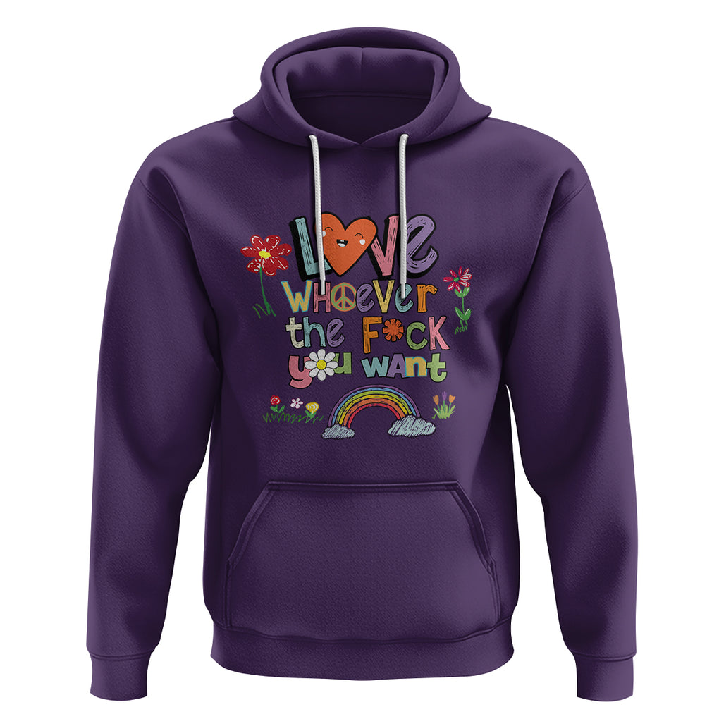 Gay Pride Hoodie Love Whoever The F You Want LGBTQ LGBT Pride History Month TS02 Purple Printyourwear
