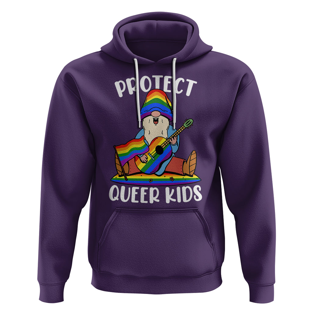 Protect Queer Kids Hoodie Gnome Ally LGBT Pride History Month Support TS02 Purple Printyourwear
