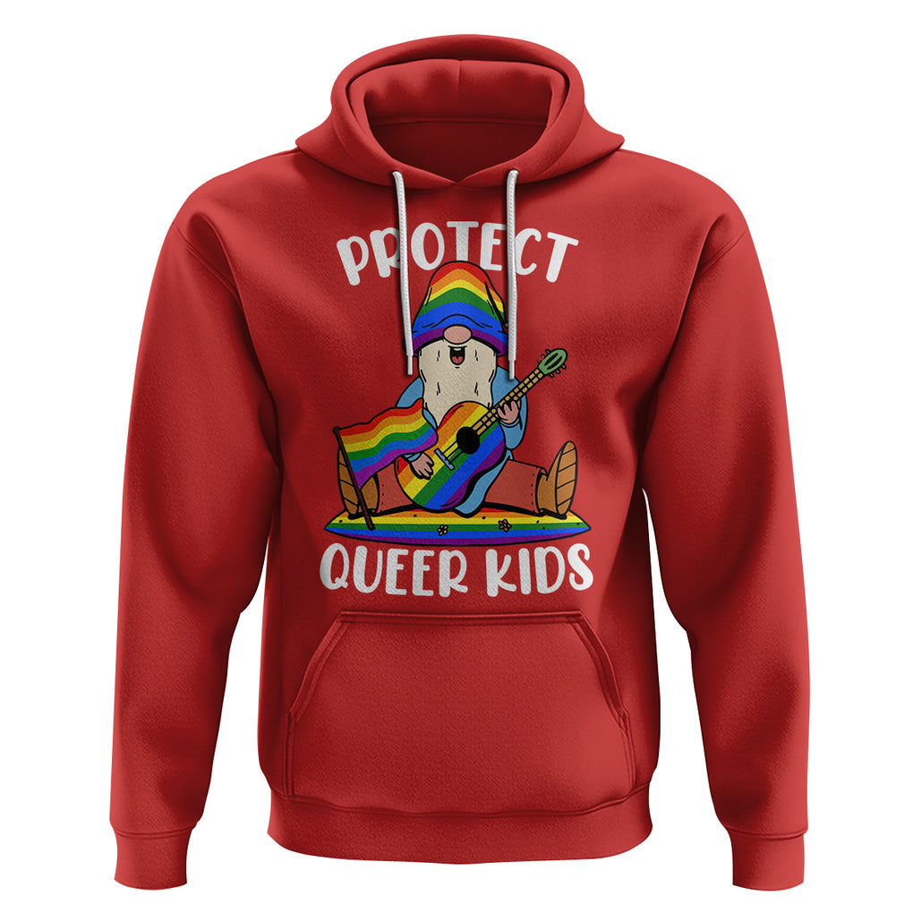 Protect Queer Kids Hoodie Gnome Ally LGBT Pride History Month Support TS02 Red Printyourwear
