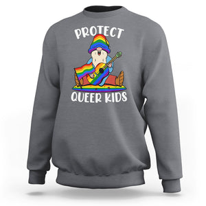 Protect Queer Kids Sweatshirt Gnome Ally LGBT Pride History Month Support TS02 Charcoal Printyourwear