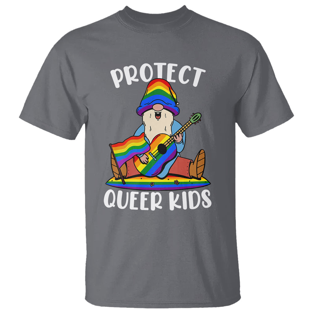 Protect Queer Kids T Shirt Gnome Ally LGBT Pride History Month Support TS02 Charcoal Printyourwear