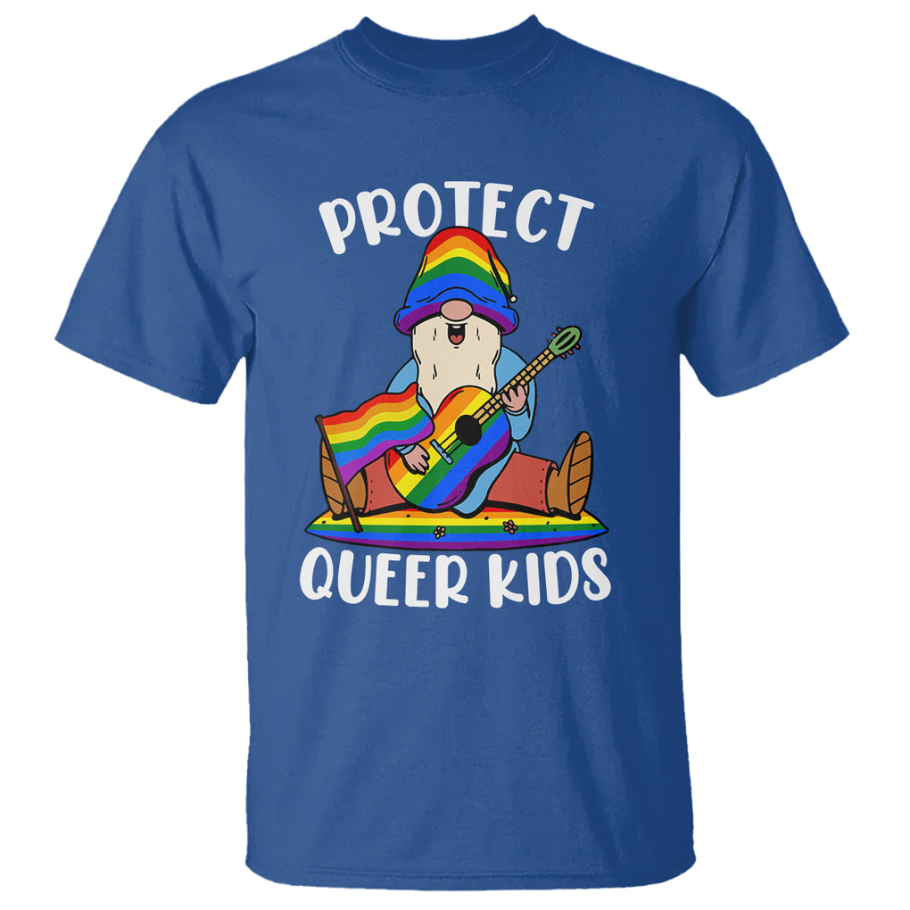Protect Queer Kids T Shirt Gnome Ally LGBT Pride History Month Support TS02 Royal Blue Printyourwear