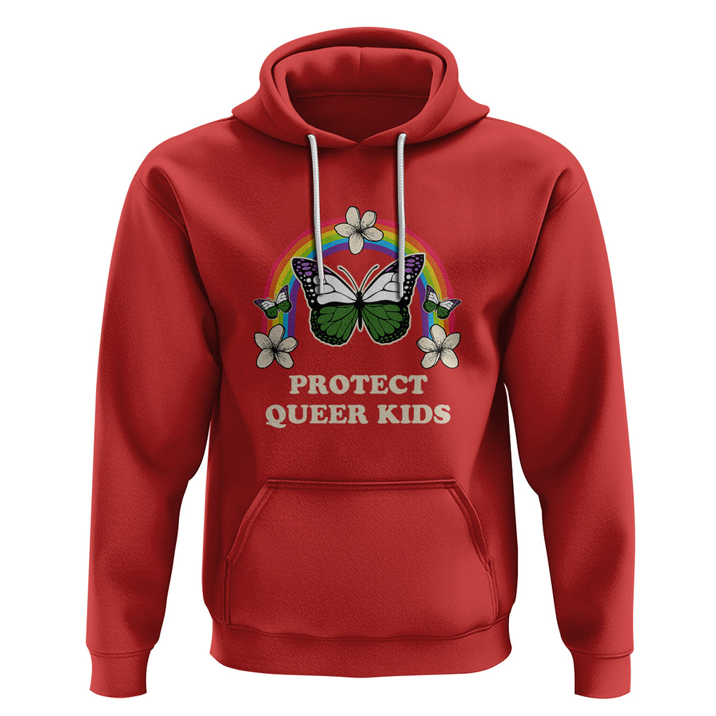 Protect Queer Kids Hoodie Butterfly Ally LGBT Pride History Month Support TS02 Red Printyourwear