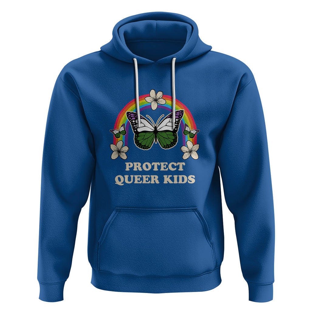 Protect Queer Kids Hoodie Butterfly Ally LGBT Pride History Month Support TS02 Royal Blue Printyourwear