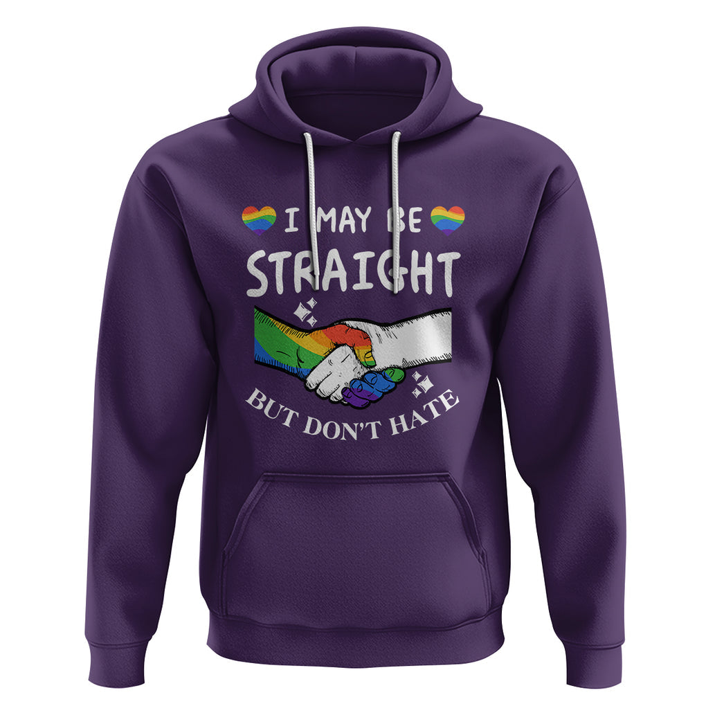 LGBT Ally Hoodie I May Be Straight But I Don't Hate Gay Support Pride Month TS02 Purple Printyourwear