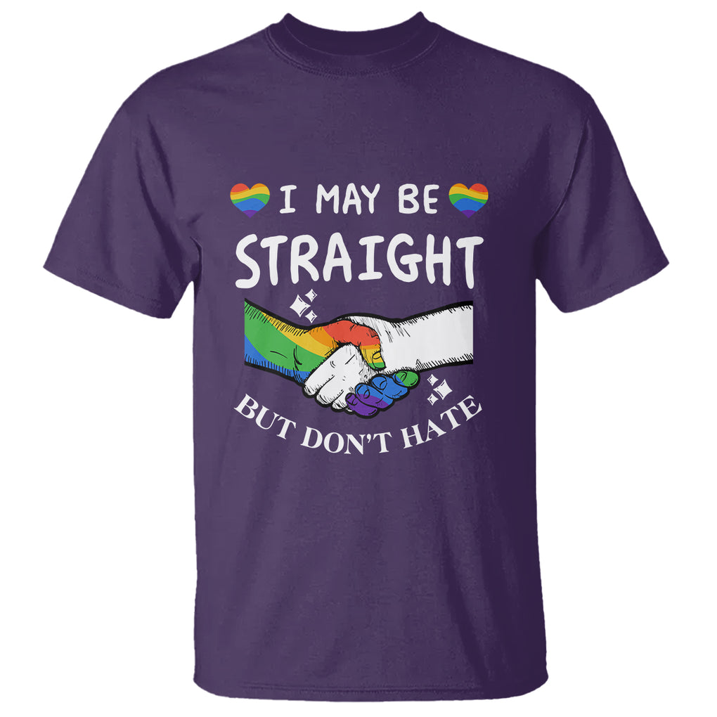 LGBT Ally T Shirt I May Be Straight But I Don't Hate Gay Support Pride Month TS02 Purple Printyourwear