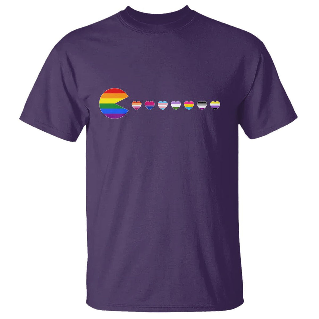 Funny LGBT Pride T Shirt Video Game Pie Eating LGBTQ Flag TS02 Purple Printyourwear