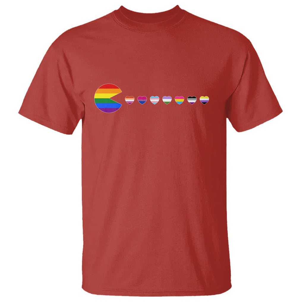 Funny LGBT Pride T Shirt Video Game Pie Eating LGBTQ Flag TS02 Red Printyourwear