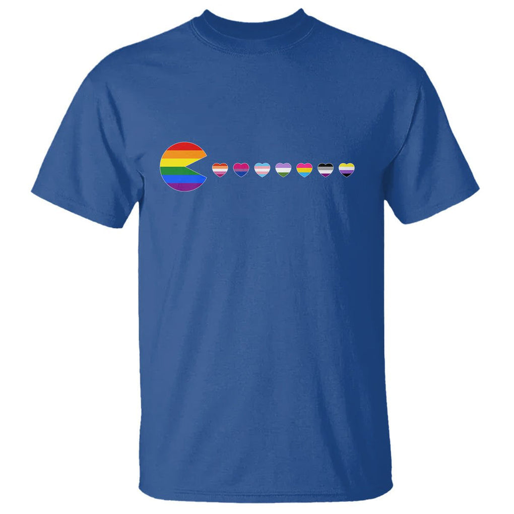 Funny LGBT Pride T Shirt Video Game Pie Eating LGBTQ Flag TS02 Royal Blue Printyourwear