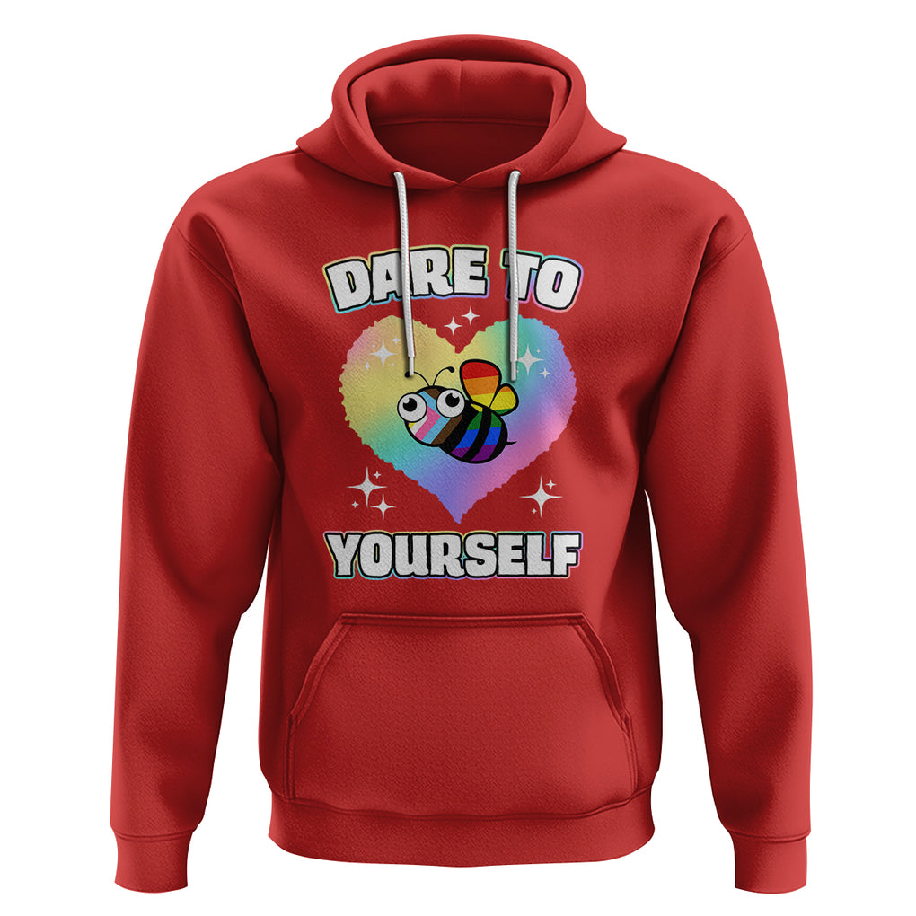 LGBT Cute Bee Hoodie Dare To Be Yourself LGBTQIA Gay Pride Flag TS02 Red Printyourwear