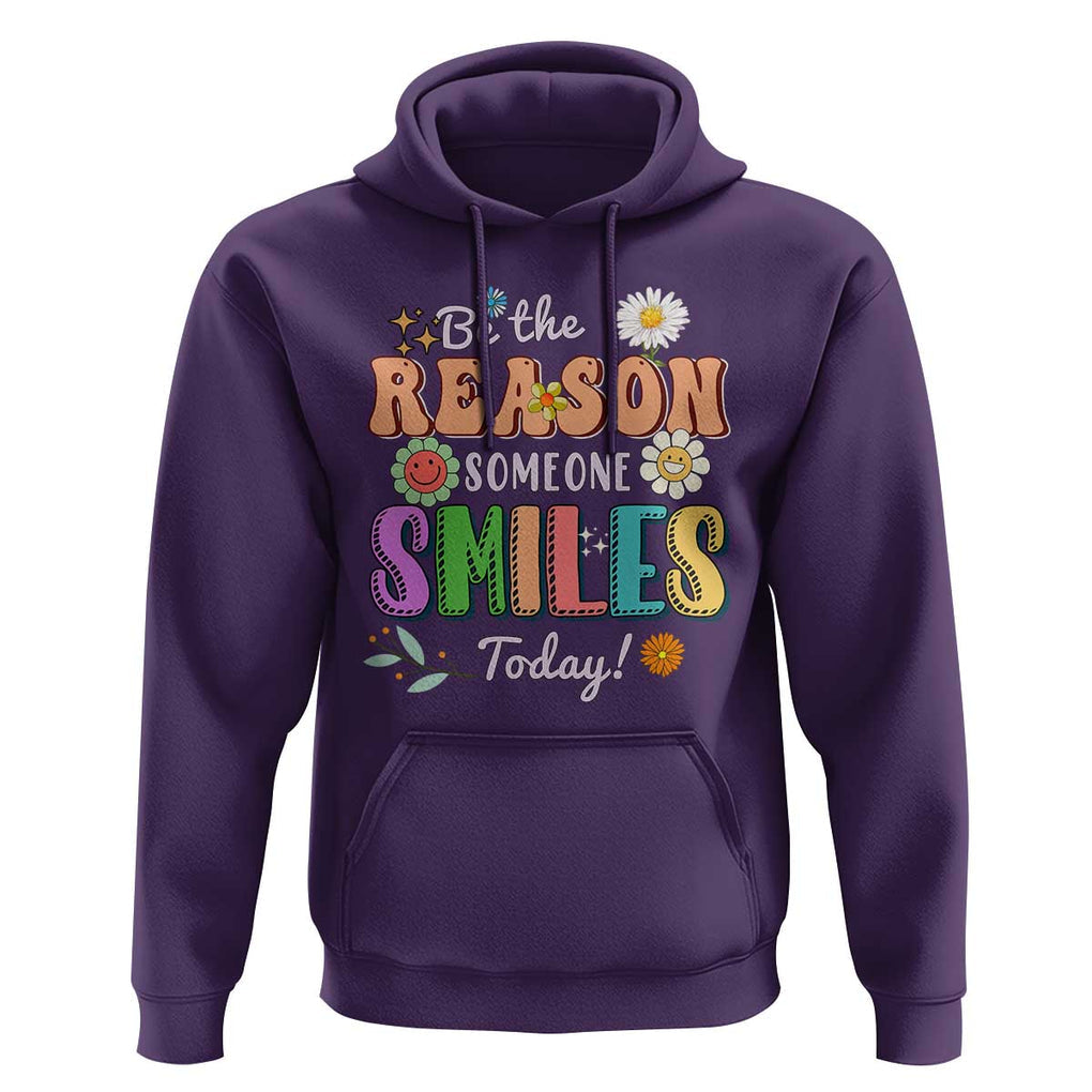Mental Health Hoodie Be The Reason Someone Smiles Today Mental Health Matters Positive Quotes Retro Groovy TS02 Purple Print Your Wear