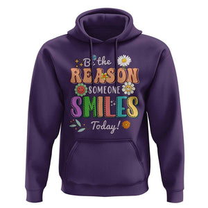 Mental Health Hoodie Be The Reason Someone Smiles Today Mental Health Matters Positive Quotes Retro Groovy TS02 Purple Print Your Wear