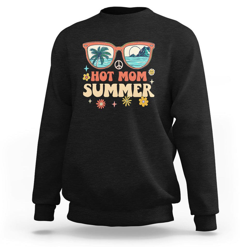 Hot Mom Summer Sweatshirt Aloha Beach Vacation Holidays Hot Women TS02 Black Printyourwear