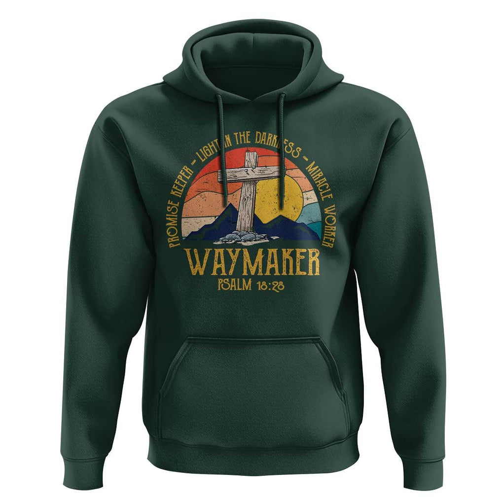 Bible Verse Hoodie Waymaker Psalm Isaiah Promise Keeper Light In The Darkness Miracle Worker Christian Religious TS02 Dark Forest Green Print Your Wear