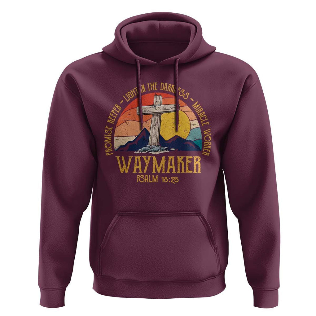 Bible Verse Hoodie Waymaker Psalm Isaiah Promise Keeper Light In The Darkness Miracle Worker Christian Religious TS02 Maroon Print Your Wear
