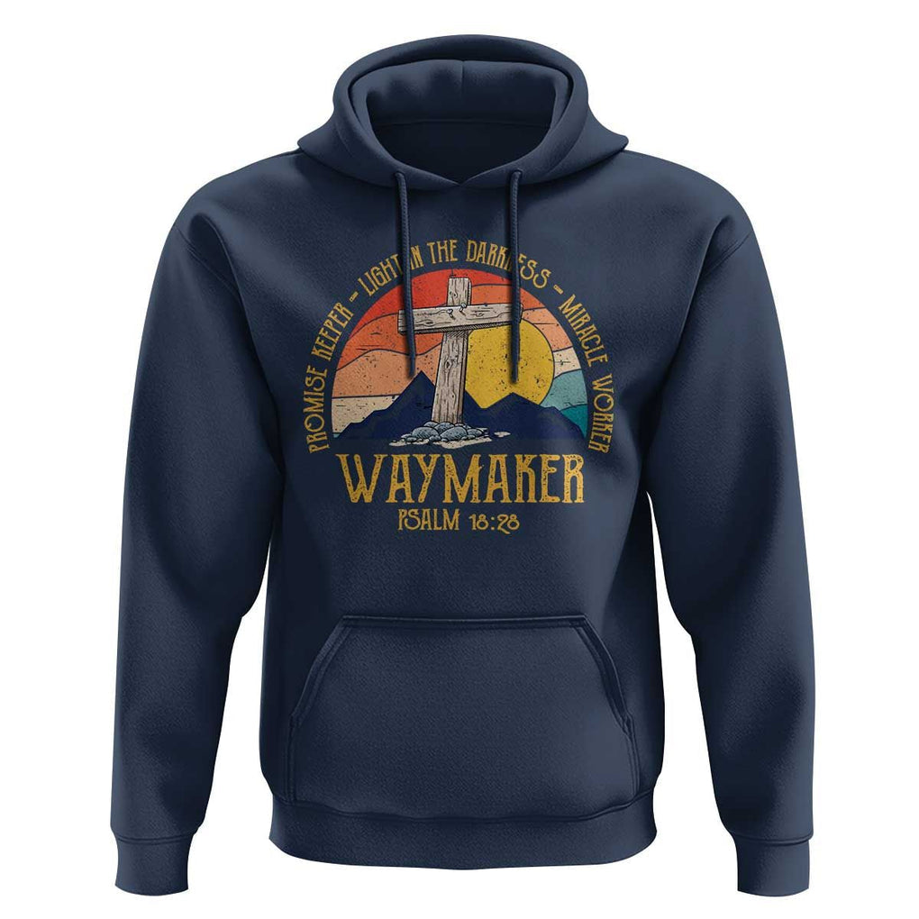 Bible Verse Hoodie Waymaker Psalm Isaiah Promise Keeper Light In The Darkness Miracle Worker Christian Religious TS02 Navy Print Your Wear