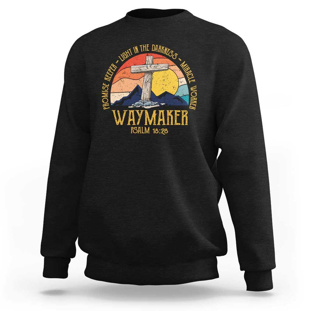 Bible Verse Sweatshirt Waymaker Psalm Isaiah Promise Keeper Light In The Darkness Miracle Worker Christian Religious TS02 Black Print Your Wear