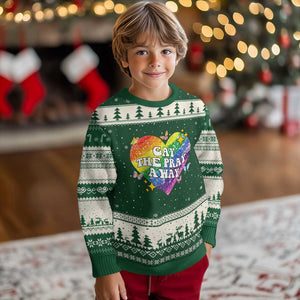 Gay the Pray Away Ugly Christmas Sweater LGBTQIA Say Gay Pride Month TS02 Forest Green Beige Print Your Wear