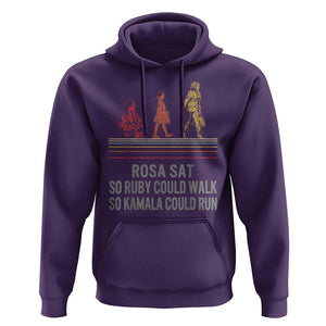 Empowered Women Hoodie Rosa Sat So Ruby Could Walk So Kamala Could Run TS02 Purple Print Your Wear