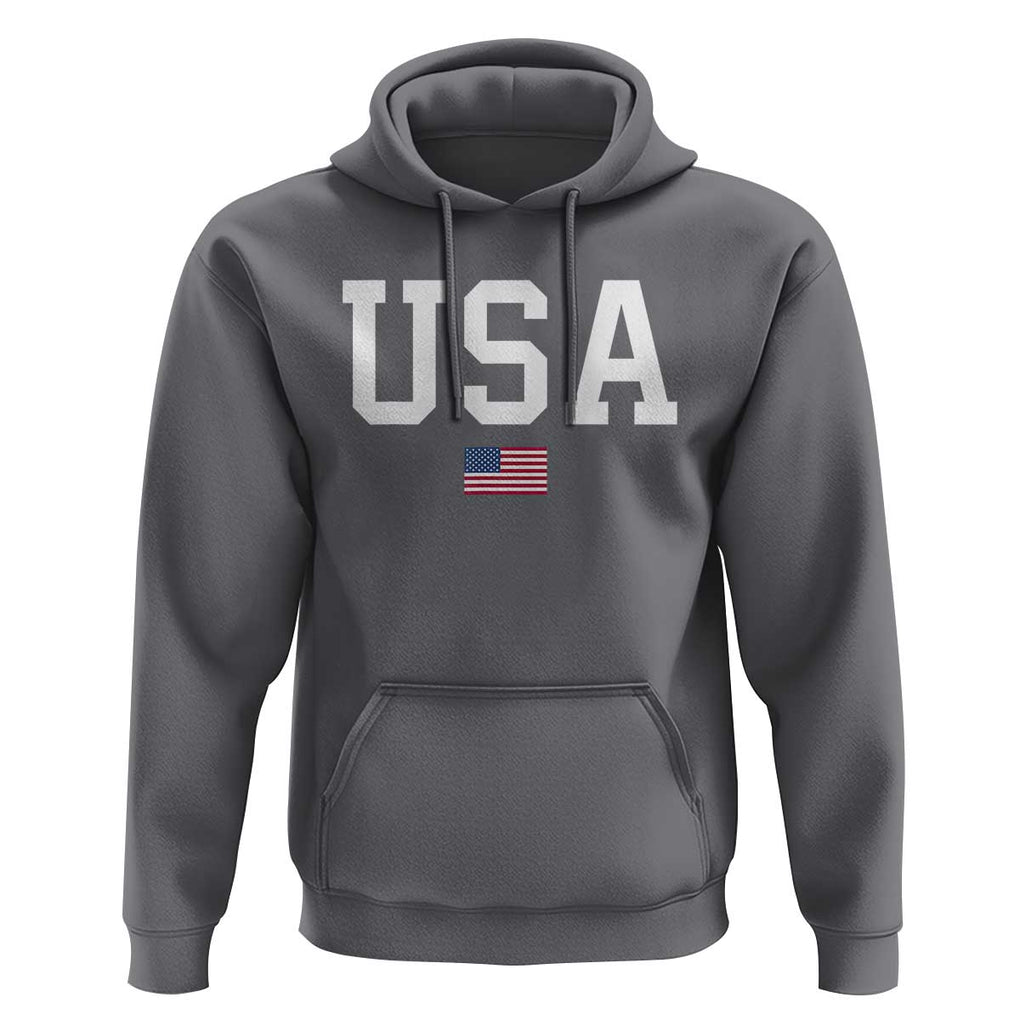 USA Hoodie Patriotic American Flag TS02 Charcoal Print Your Wear