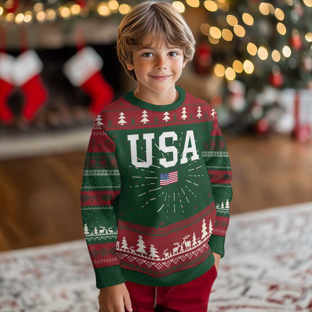 USA Ugly Christmas Sweater Patriotic American Flag TS02 Christmas Print Your Wear