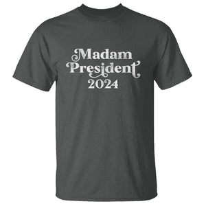 Kamala Harris T Shirt Madam President 2024 TS02 Dark Heather Print Your Wear